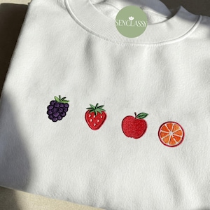 Cute Cottagecore Strawberry Embroidered Shirt, Lemon Citrus Tshirt, Summer Time Tee, Tropical Summer Vacation Shirt, Fruit Lover T Shirt