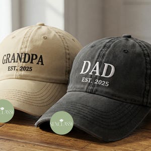Chapeau papa brodé personnalisé, cadeau pour nouvelle maman, papa, grand-mère, grand-père, casquette de baseball vintage personnalisée, faire-part de grossesse, cadeau nouveau papa