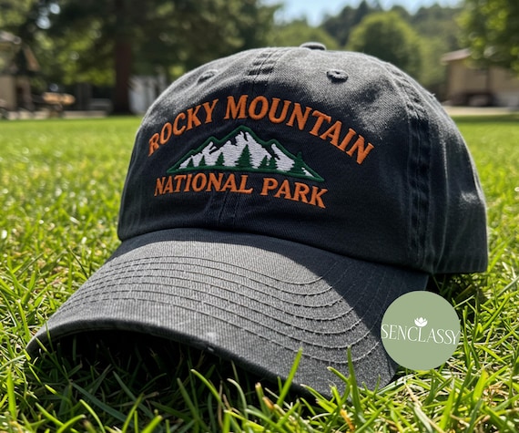 Rocky Mountain National Park Embroidered Hat, Colorado Hiking Cap, Vintage Washed Dad Hat, National Park Gift for Hikers, Father Day Gift