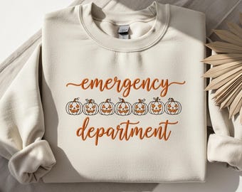 Emergency Department Floral Nurse Shirt – Trendy ED Retro Tee for Women – New Nurse Gift –  Medical Embroidered Shirt for RN Nurse