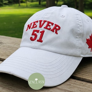 Elbows Up Never 51 Baseball Cap Canada Pride Hat Canadian Gift Idea Hat Maple Leaf Pride Canada Souvenir Political Statement