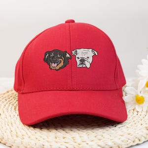 Custom Embroidered Pet Hat with Photo, Personalized Dog Dad Hat, Pet Face Cap, Dog Mom cap Unique Gift for Dog Lover, Mother Day Gift