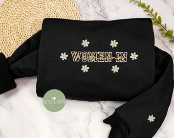 Sudadera bordada con margaritas y flores para mujeres en medicina, suéter para doctora, sudadera minimalista de cuello redondo para estudiantes de medicina, sudadera con capucha para la escuela de enfermería.