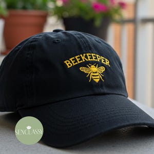 Beekeeper Embroidered Baseball Cap, Washed Cotton Dad Hat for Men, Summer Gift for Beekeeper, Nature Lover Hat, Outdoor Casual Accessory