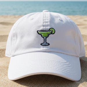 Margarita Embroidered Hat, Custom Bachelorette Cap, Summer Cocktail Beach Hat, Lime Drink Embroidery Cap, Vacation Gift for Her or Him