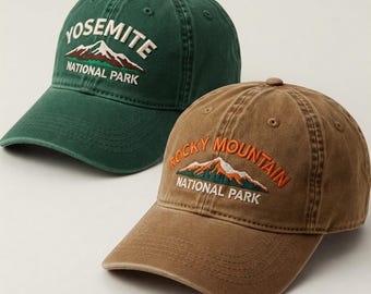 Protect National Park Embroidered Cap Washed Cap Park Hat Travel Hat Baseball Hat Nature hat Camping Hat Road Trip Hat Mountain Hat Hiking