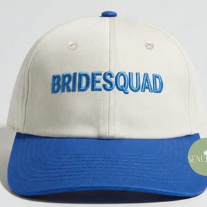 Bridesquad Embroidered Snapback Hat, Custom Embroidered Bride Cap, Personalized Bachelorette Hat, Wedding Gift, Bride Baseball Trucker Cap