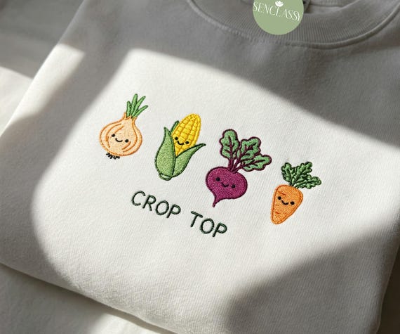 トップス BECOME TREE EMBROIDERYPATCHCROPPEDSHIRTS Embroidered Gardening Crop Top Sweatshirt, I'll Be in My