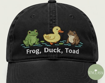 Embroidered FDT Frog Duck Toad Hat, FDT baseball cap, Subtle Anti Trump, Feminist Pride hat, Feminist Gift, Equality Matters, Animal Lover