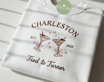 Custom Bachelorette Embroidered Sweatshirt/Hoodie | Wedding Favors | Bride/Bridal Party Gifts | Personalized Charleston & Social Club Gear