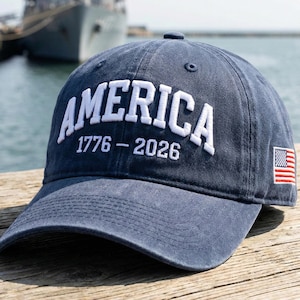 Amerika 1776–2026 Broderad hatt med USA-flagga, patriotisk basebollkeps, 250-årsjubileum Amerika 250 kulturarvsgåva för män och kvinnor