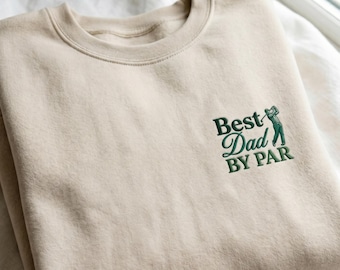 Broderad tröja med "Bästa pappa av Par", tröja för golfpappa, rolig present till golfälskare, kläder för fars dag