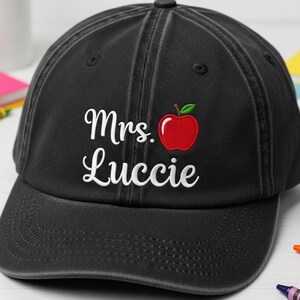 Personalized Teacher Hat, Custom Embroidered Teacher Cap, Teacher Appreciation Gift, Custom Trucker Hat, Personalized Name Hat, Teacher Hat