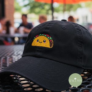 Taco Embroidered Hat, Funny Taco Baseball Cap, Taco Tuesday Dad Hat, Foodie Gift Hat, Mexican Food Hat, Embroidered Taco Cap