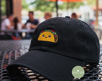 Taco Embroidered Hat, Funny Taco Baseball Cap, Taco Tuesday Dad Hat, Foodie Gift Hat, Mexican Food Hat, Embroidered Taco Cap