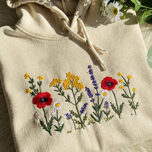 [GRAVER]★LINE FLOWER DOT EMBROIDERY SWEATSHIRT UNISEX]Line flower dot embroidery sweatshirt - GRAVER | 60