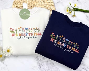 Moletom bordado sobre saúde mental, camiseta para ansiedade, presente para conselheiro escolar, presente para educação especial, psicólogo escolar, camisetas para professores, presentes para professores