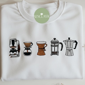 Embroidered Coffee Lover Sweatshirt, Personalized Coffee Order Crewneck, Fall Aesthetic Gift, Espresso Coffee Tshirt for Women