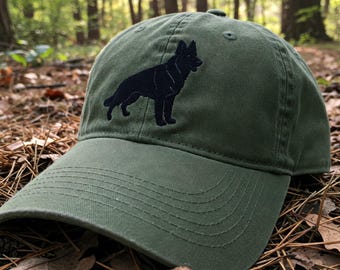 Gorra bordada de pastor alemán, gorra de béisbol verde oliva para papá, regalo para amantes de los perros al aire libre, gorra de adiestrador K9, gorra para papá dueño de mascota para mamá
