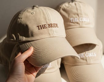 Embroidered Bride Squad Hats, Custom Wedding Party Baseball Caps, Bridesmaid Team Gift, Bachelorette Party Caps, Bridal Shower Gift