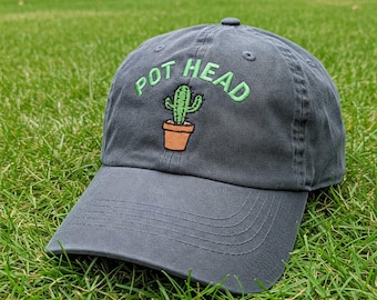 Gorra bordada con cabeza de maceta - Gorra para amantes de las plantas, gorra de béisbol inspirada en la naturaleza para jardinería, regalo para amantes de la naturaleza para mamás amantes de las plantas