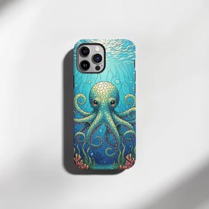 Cute Octopus Mosaic Phone Case iPhone 16 Pro Case, iPhone 15 Case, iPhone 14 Pro Max Case iPhone 13 Case  iPhone 12 Case