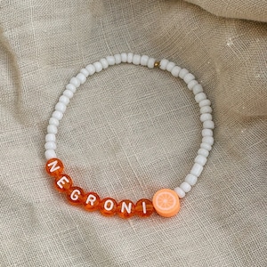 &quot;Fancy Happy Hour&quot; bracelet - glass bead bracelet - gift for birthdays, bachelorette parties, summer parties, parties... - Aperol, Negroni, Campari, Orange...