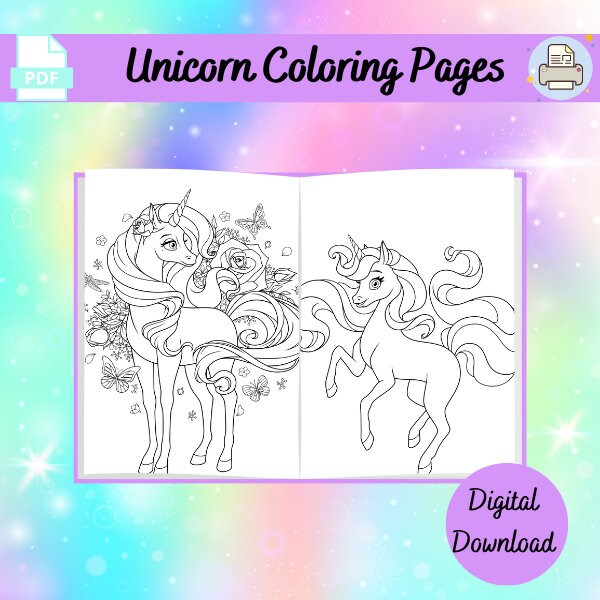 Unicorn Coloring Pages, Unicorn Printable, Unicorn Activity, Coloring