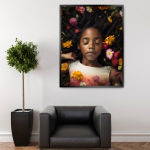 Girl in the meadow- Ai Generated Wall Art High Resolution