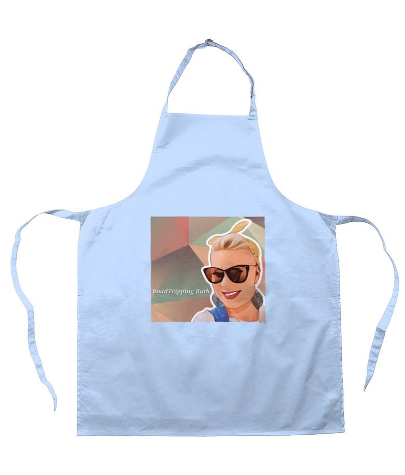 Roadtripping Ruth Classic Print Cotton Unisex Apron. Kitchen Wear, Cooking, Gifting, Souvenir image 4