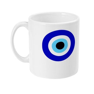 Greek Eye Mug, Classic Design 11oz Mug, Double Side Print, Gifting Mug Coffee Mug, Mother&#39;s Day, Souvenir, Greek Inspired Mug.