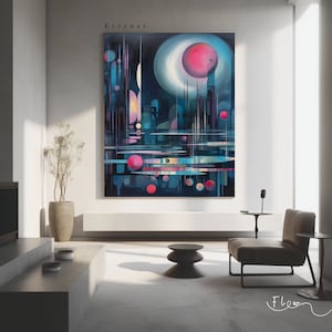 Colorful Bioluminescence Artwork - Bauhaus - Modern Home Decor - Perfect for Bedroom & Office