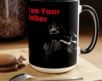 I Am Your Father Coffee Mug - Two-Toned Cup - Gift for Movie Fans - Sci-Fi Movie Lover's Cup - Classic Movie Quote Cup