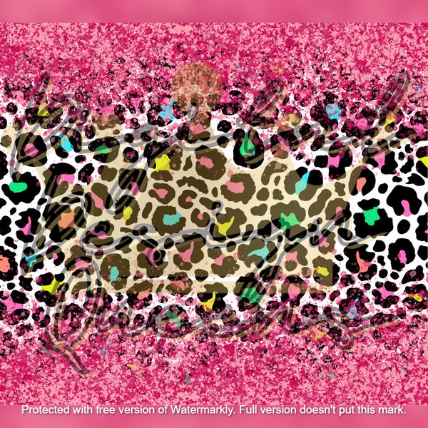 Leopard/Hotpink/Glitter/Background/Design/Wrap/Design/Sublimation/Rainbow/Colorful/Tumbler Design