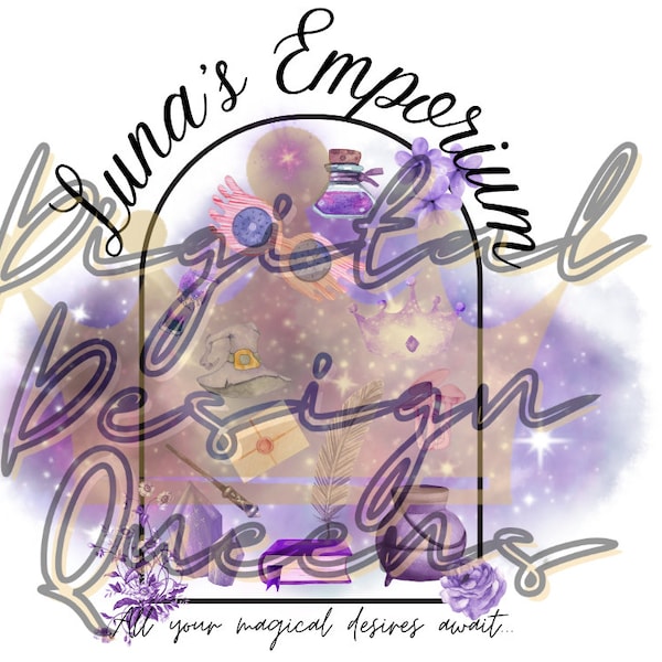 Luna's Emporium/Wizard/Collage/PNG/Sublimation/Watercolor/Magical