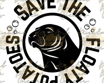 Save the Floaty Potatoes Manatee PNG: Shirt/Tumbler Design (Digital Download)