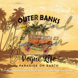 Vintage Outer Banks Digital Image/Sublimation/Sandy Beach/Design