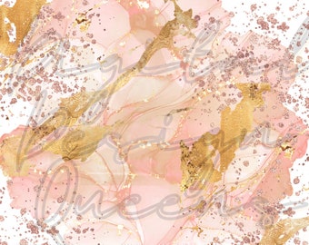 Rose Gold Glitter/Waterclor/Marble/Background/Sublimation/Digital Image
