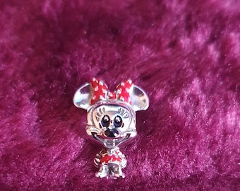 Cute and Collectible Mini Mouse Charm - Iconic Spotted Red and White Bow - Little Charm with a Big Heart - Magical Mini Mouse Charm