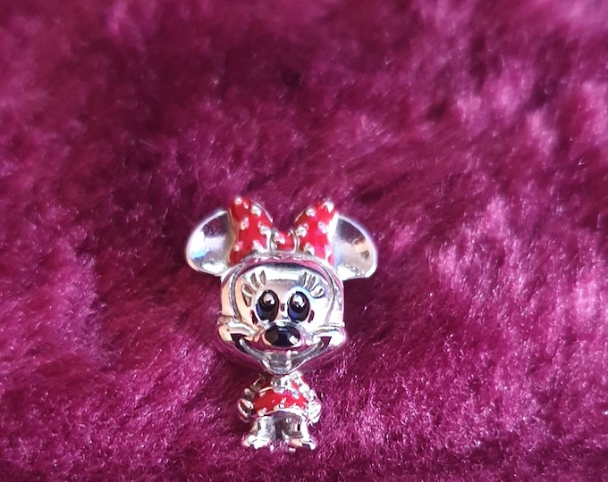 Cute and Collectible Mini Mouse Charm - Iconic Spotted Red and White Bow - Little Charm with a Big Heart - Magical Mini Mouse Charm