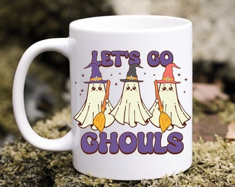 Ghoulish Gathering - 3 Ghostly Witches - Haunted Hydration Ghostly Trio - Witchy Spirits 3 Ghosts on a Mug - Haunting Coffee 3 Ghosts Mug
