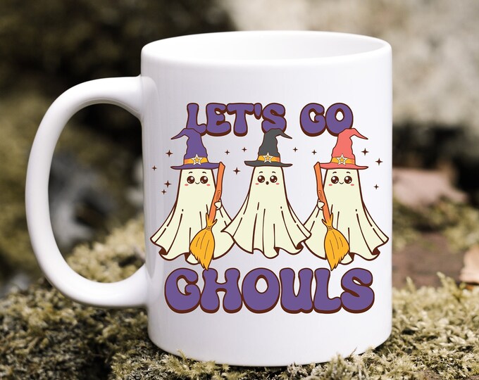 Ghoulish Gathering - 3 Ghostly Witches - Haunted Hydration Ghostly Trio - Witchy Spirits 3 Ghosts on a Mug - Haunting Coffee 3 Ghosts Mug