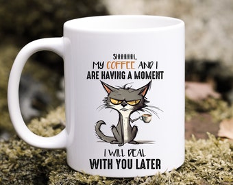 Caffeinated Cat Chaos Mug - Feline Fuel for Hilarious Mornings Mug - Caffeine with a Side of Cat-titude Mug - Coffee, Cats, and Chaos Mug