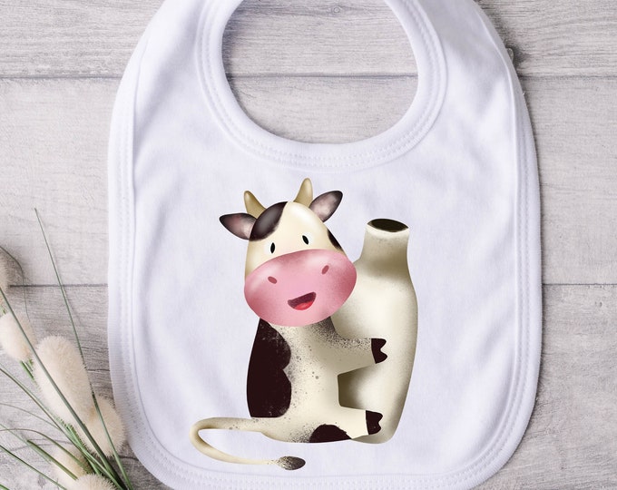 Moo-licious Mealtime Companion - Udderly Adorable Bib - Bottle Feeding Bovine - Milking It - Bottle Time Buddies - Cute Moo Cow Companion