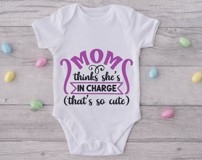 Tiny Tyrant Big Personality Gender Neutral Onesie - I May Be Small But Mom Thinks she's in Charge - Little Miracle Big Attitude Onesie