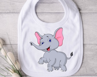 Adorable Marching Baby Elephant Bib - Stay Clean and Cute with our Marching Baby Elephant Bib - Charming Marching Baby Elephant