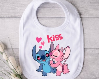 Lilo and Stitch's Love Bib - Ohana Means Kisses - Lilo's Little Angel - Stitch and Kisses - Stitch's Sweetheart - Lilo's Little Kisser