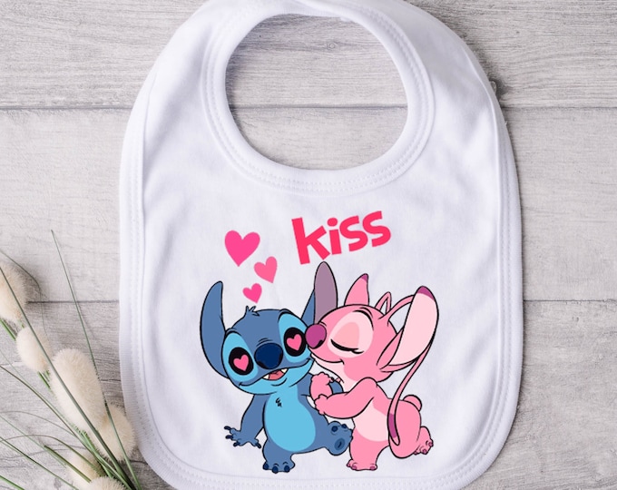 Lilo and Stitch's Love Bib - Ohana Means Kisses - Lilo's Little Angel - Stitch and Kisses - Stitch's Sweetheart - Lilo's Little Kisser