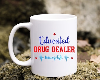 From Vice to Vital Signs Mug - Nurse Excellence - Resilience in Blue Scrubs - Nursing Back to Life - Prescriptions and Percussions