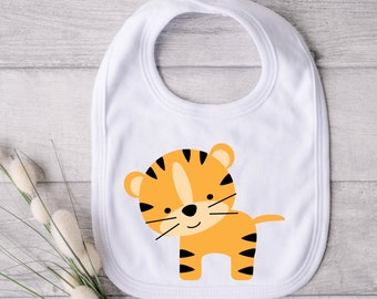 Roaring with Cuteness Tiger Bib - Tiny Tiger Cub - Tiger Stripes and Smiles - Little Wildcat - Little Roaring Rascal - Cuddly Cub Bib